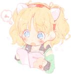  :o animal_ears blonde_hair blush blush_stickers book cat_ears holding holding_book jewelpet_(series) jewelpet_twinkle miria_marigold_mackenzie open_book reading shipu_(toppintetratorten) sketch solo star twintails white_background 