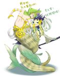  cassiopeia_du_couteau chinese highres lamia league_of_legends mermaid mitchlin monster_girl multiple_girls nami_(league_of_legends) scales snake_tail staff tail translated 