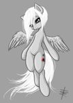  cutie_mark equine female feral friendship_is_magic grey_background grey_body hair horse little mammal my_little_pony pegasus plain_background pony solo tt-n white_hair wings young 