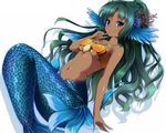  green_hair long_hair mermaid nironiro ore_no_shikabane_wo_koete_yuke tsuruga_no_manahime underboob 