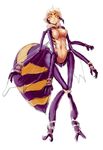  antennae bee_girl breasts fur_collar insect_girl kanemaki_thomas large_breasts monster_girl no_pupils nude original red_eyes short_hair solo suggestive_fluid white_hair wings 