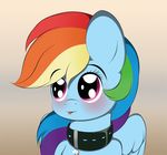  blinking blush collar equine female friendship_is_magic hair horse long_hair looking_away looking_left mammal multi-colored_hair my_little_pony pegasus pink_eyes pony rainbow_dash_(mlp) solo tongue tongue_out v-d-k wings 