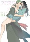  bad_proportions chikichiki_(robitema) couple green_hair holding_close hug long_hair nico_robin one_piece roronoa_zoro short_hair 