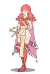  1girl absurdres armor cape celica_(fire_emblem) dress earrings fire_emblem fire_emblem_echoes:_mou_hitori_no_eiyuuou fire_emblem_gaiden fire_emblem_heroes gloves highres jewelry kiritzuguart long_hair nintendo pelvic_curtain red_eyes red_hair simple_background sketch solo thighhighs weapon 