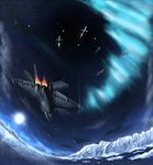  ace_combat ace_combat_04 afterburner airplane aurora condensation_trail cruise_missile f-22 glacier highres missile mobius_1 night ragi_(00203) 