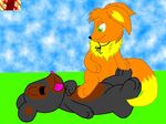  bear bigger_version_at_the_source eevee eyes green_eyes hair invalid_tag male mammal marquis2007 marquis_the_eevee_(characters) marquis_the_evee nintendo orange_hair pok&#233;mon pok&eacute;mon tickled video_games 