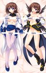  alternate_legwear blue_eyes blush breasts brown_hair censored dakimakura garters hair_ornament kouzuki_hajime large_breasts leg_up long_hair lying lyrical_nanoha mahou_senki_lyrical_nanoha_force mahou_shoujo_lyrical_nanoha military military_uniform multiple_views no_bra no_panties on_back one_eye_closed open_clothes open_shirt sample shirt skirt skirt_lift smile tape_censor thighhighs tsab_naval_military_uniform uniform x_hair_ornament yagami_hayate 