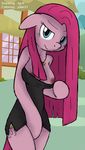  anthrofied blue_eyes breasts clothing colored cutie_mark dress equine female friendship_is_magic fur hair horse jobo37 looking_at_viewer mammal my_little_pony necklace nipples pink_fur pink_hair pinkamena_(mlp) pinkie_pie_(mlp) pony solo straight_hair tg-0 