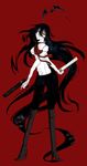  alucard alucard_(hellsing) bad_anatomy bat black_hair boots breasts genderswap girlycard gun hellsing high_heel_boots high_heels highres long_hair pixiv_manga_sample resized vampire weapon 