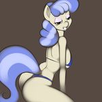  anthro anthrofied bikini breasts brown_eyes butt clothed clothing equine female friendship_is_magic hair horse kloudmutt looking_at_viewer looking_back mammal my_little_pony plain_background pony sapphire_shores_(mlp) side_boob skimpy solo swimsuit two_tone_hair 