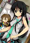  akiyama_mio bad_id bad_pixiv_id bison_cangshu black_eyes black_hair brown_hair closed_eyes cosplay dutch_angle hatsune_miku hatsune_miku_(cosplay) hirasawa_yui k-on! kagamine_rin kagamine_rin_(cosplay) long_hair multiple_girls necktie short_hair vocaloid 