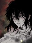  alucard_(hellsing) black_hair cross hellsing jewelry kurobe_sclock male_focus necklace solo tears younger 