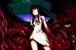  blood dress eyes green_hair long_hair monster_girl ribbon saya saya_no_uta solo sundress very_long_hair 