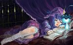  bear_(qma) bespectacled book crescent drooling glasses hat highres long_hair patchouli_knowledge purple_hair saliva sleeping solo touhou wallpaper 