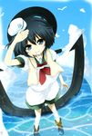  amazu_yoriiti anchor black_hair blue_eyes hat murasa_minamitsu sailor sailor_collar sailor_hat short_hair solo touhou whistle 