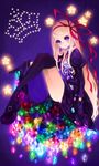  bad_id bad_pixiv_id blonde_hair bracelet crown gem gloves hair_ribbon jewelry koushi_rokushiro long_hair mary_janes original purple_eyes ribbon shoes smile solo star tearra tears thighhighs 