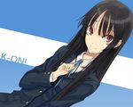  akiyama_mio bad_id bad_pixiv_id black_hair brown_eyes face k-on! long_hair school_uniform smile sodeya_itsuki solo uniform 