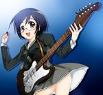  electric_guitar glasses guitar instrument misaki_takahiro myself_yourself oribe_aoi plectrum school_uniform solo 