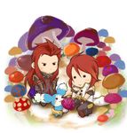  :&gt; asch bad_id bad_pixiv_id chibi hige_tei luke_fon_fabre male_focus mieu multiple_boys mushroom red_hair surcoat tales_of_(series) tales_of_the_abyss 