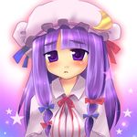  bad_id bad_pixiv_id blush hat ji_(yugria) long_hair patchouli_knowledge purple_hair ribbon solo touhou 