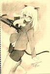  bad_id bad_pixiv_id bren_gun gun kisetsu light_machine_gun machine_gun monochrome pantyhose perrine_h_clostermann sketch solo strike_witches striker_unit traditional_media weapon world_witches_series yellow 