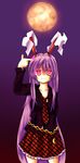  alternate_costume animal_ears bad_id bad_pixiv_id bunny_ears contemporary culotte_(hosenrock) finger_gun finger_gun_to_head long_hair moon purple_hair reisen_udongein_inaba solo suicide touhou 