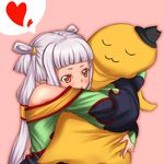  :3 cheese-kun code_geass hat heart hug long_hair pillow pillow_hug pizza_hut red_eyes rokuichi silver_hair solo tianzi twintails 