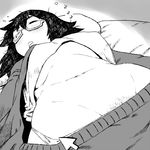  arms_at_sides assisted_exposure bangs breasts closed_eyes cursor drooling gameplay_mechanics glasses greyscale groin hatching_(texture) jacket large_breasts long_hair long_sleeves lying messy_hair monochrome navel on_back on_bed open_clothes open_jacket panties pants_pull panty_pull pillow plump pubic_hair pubic_hair_peek pulled_by_another semi-rimless_eyewear shirt_lift sleep_molestation sleeping solo track_jacket track_suit tsukudani_(coke-buta) under-rim_eyewear underboob undershirt underwear yonezawa_natsumi yuusha_to_maou zzz 