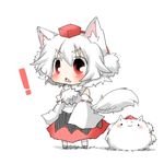  :3 animal_ears bad_id bad_pixiv_id blush fang hat inubashiri_momiji lowres mofuji open_mouth rebecca_(keinelove) red_eyes short_hair silver_hair solo tail tokin_hat touhou triangle_mouth wolf_ears wolf_tail 