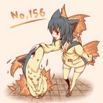  animal_ears blush fiery_tail fire gen_2_pokemon kuromiya moemon open_mouth personification pokemon pokemon_(creature) quilava red_eyes smile tail 