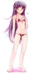  bikini black_hair hara_takehito highres long_hair lowleg lowleg_bikini original purple_eyes solo swimsuit 
