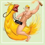  bird censored chocobo cid_highwind final_fantasy final_fantasy_7 final_fantasy_vii human humor jiro-77 male mammal nude video_games yellow_feathers 