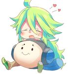  1boy green_hair heart long_hair n_(pokemon) pokemon tympole 