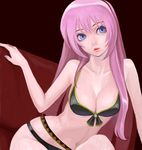  acha bikini blue_eyes breasts cleavage drawr lips long_hair medium_breasts megurine_luka nail_polish navel pink_hair project_diva_(series) solo swimsuit swimwear_(module) vocaloid 