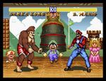  capcom donkey_kong fake_screenshot fighting_game lifebar lowres luigi mario mario_(series) muscle parody pixel_art princess_peach street_fighter street_fighter_ii style_parody super_mario_bros. toad toad_(mario) 