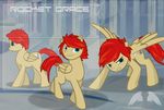  cloudsdale cutie_mark eightysix equine female hair hi_res horse mammal mane model_sheet my_little_pony original_character pegasus red_hair rocket_grace solo wings 