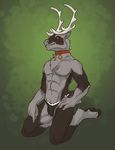  anthro antlers bell cervine deer hooves horn lake male mammal muscles pinup solo thestory thong 