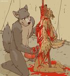  anthro artdecade balls bdsm blood bound butt canine claws cum death dog erection gay gore impaled impalement intestines kneeling male mammal mutilation nightmare_fuel nude penis what 