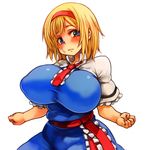  alice_margatroid belly blonde_hair blue_eyes breasts curvy fat_folds hairband huge_breasts looking_at_viewer perky_breasts plump sachito solo touhou wide_hips 
