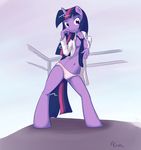  alasou anthro anthrofied clothing equine female friendship_is_magic fur hair horn horse looking_at_viewer mammal multi-colored_hair my_little_pony necktie panties pony purple_eyes purple_fur solo twilight_sparkle_(mlp) underwear unicorn 
