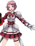  breastplate gloves lisbeth orange_squeeze pink_eyes pink_hair short_hair solo sword_art_online 