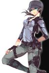  bad_id bad_pixiv_id blue_eyes fingerless_gloves gloves hat headset holster ihonhon jill_valentine ponytail resident_evil resident_evil_5 solo 