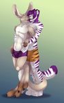  big_feet body_markings boxers brown_fur bulge claws clothed clothing duo eyes_closed fangs feline fur gay gripping hair half-dressed hand_holding holding hug interspecies kangaroo kissing male mammal markings marsupial muscles no_swift open_mouth pecs pose prehensile_tail purple_fur purple_hair purple_stripes romantic standing stripes tiger toe_claws tongue topless underwear white_fur white_tiger 