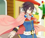  belt brown_hair cape leon_magnus male_focus pink_cape purple_eyes solo tales_of_(series) tales_of_destiny 