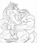  anal anal_penetration anthro anus balls biceps big_penis butt canine claws crocodile cum cum_in_ass cum_inside cum_on_chest dingo duo erection eyewear fangs fur gay goggles gripping holding interspecies jrbart male mammal mastery_position muscles nipples nude on_top pecjob pecs penetration penis reptile scales scalie sketch toned vein 