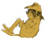  a-ka animal_ears closed_eyes coat epaulettes gen_1_pokemon gorillaz hat noodle_(gorillaz) pikachu pointy_ears pokemon pokemon_(creature) simple_background sitting sketch sleeping 