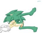  anal_penetration anthro blue_eyes butt cum gay green_body hedgehog male mammal nude penetration penis scar scourge_the_hedgehog sega sonic_(series) teeth zehn 