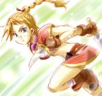  artist_request blonde_hair chrono_cross high_ponytail kid_(chrono_cross) long_hair lowres multi-tied_hair ponytail solo 