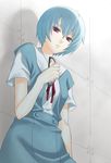  ayanami_rei bad_id bad_pixiv_id blue_hair broken broken_eyewear glasses mattaku_mousuke neon_genesis_evangelion pale_skin red_eyes school_uniform short_hair solo 