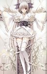  absurdres angel bandage bandages candle cross crucifix crucifixion eyepatch flower frills highres long_hair thigh-highs thighhighs twintails white_hair wings 